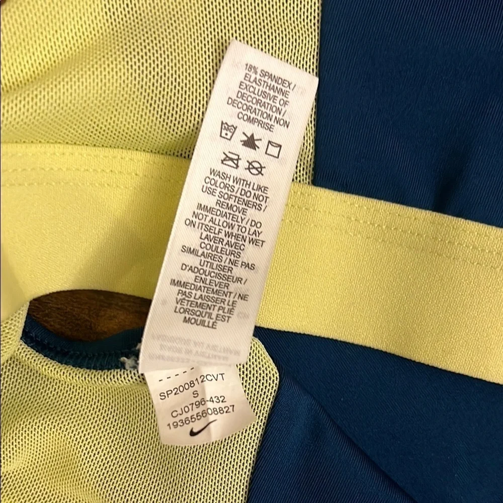 Girl's Nike Blue and Yellow Sports Bra Racerback Design, Sz L. - Picture 5 of 8